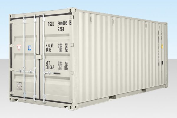 20ft Shipping Container (One Trip) White (RAL 9003) for sale