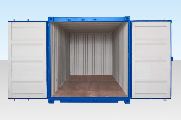 20ft Self Storage Container with Bamboo Floor – Blue (RAL 5010) - Image 4